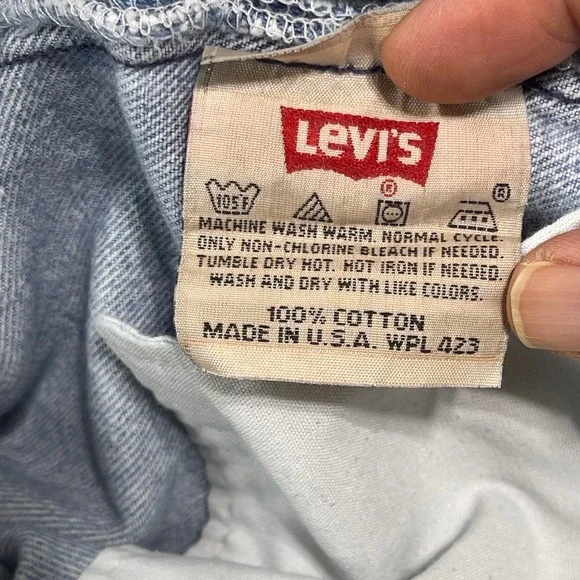 Vintage Levis 501 Made in USA Light Wash Straight Leg Jeans W31 L32 1994 - Picture 11 of 12